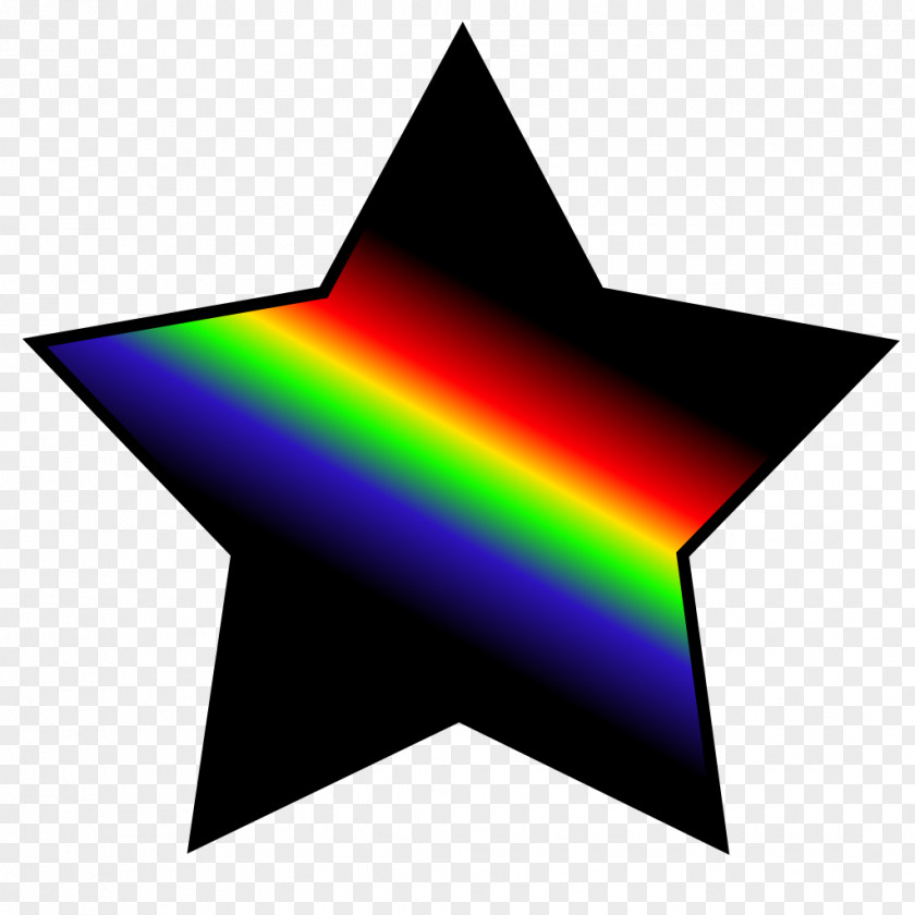 Black Star Rainbow PNG