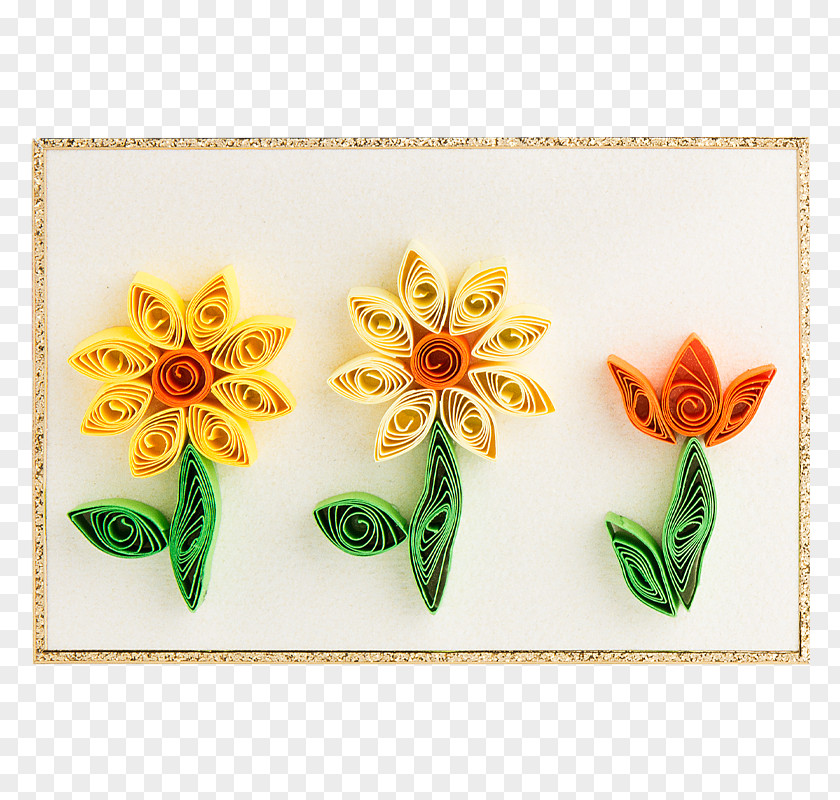 Easter Paper Quilling Bunny Postcard PNG