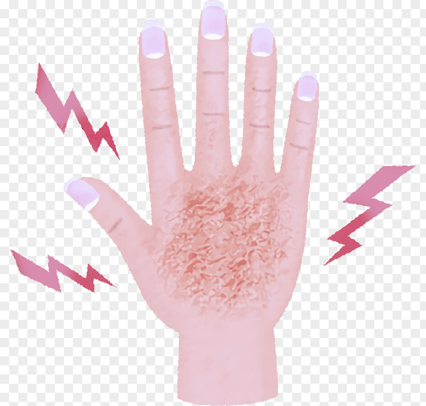 Pink Glove Hand Finger Nail PNG