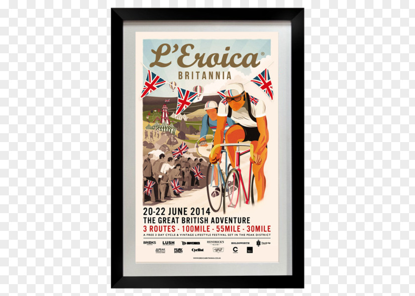 Poster Eroica Britannia Festival Cycling Information PNG