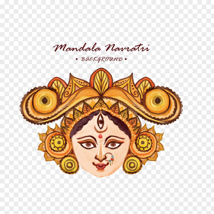 Watercolor Women's Day Pattern Navaratri Durga Euclidean Vector Mandala Painting PNG