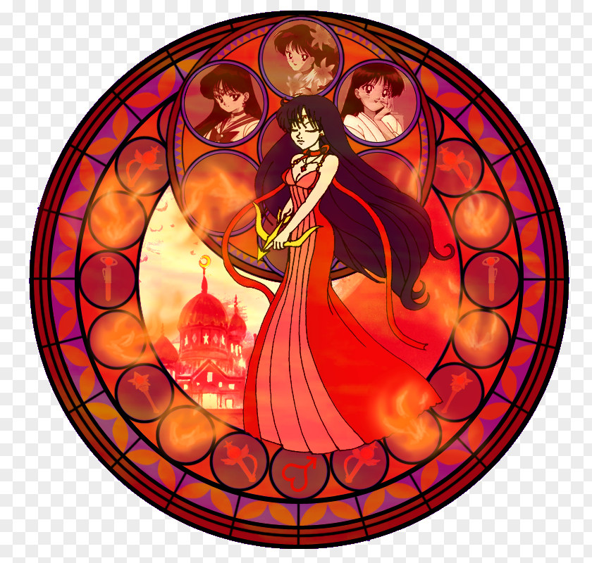 Glass Stained Sailor Mars Moon PNG