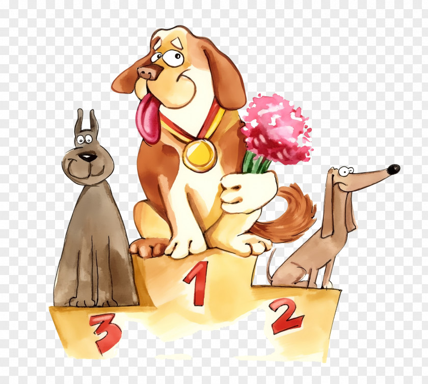 The Puppy Won Top Three Dachshund Bearded Collie Photography Drawing Illustration PNG