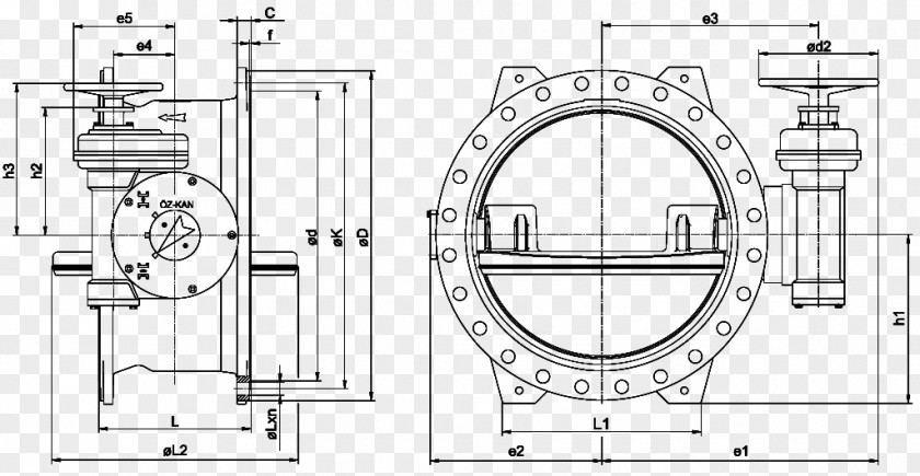 Butterfly Valve Nominal Pipe Size Flange PNG