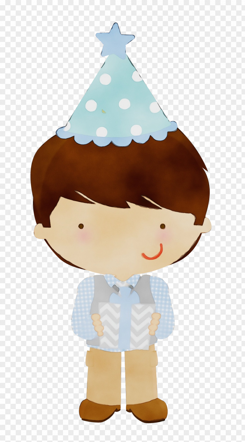 Doll Brown Hair Birthday Party Background PNG