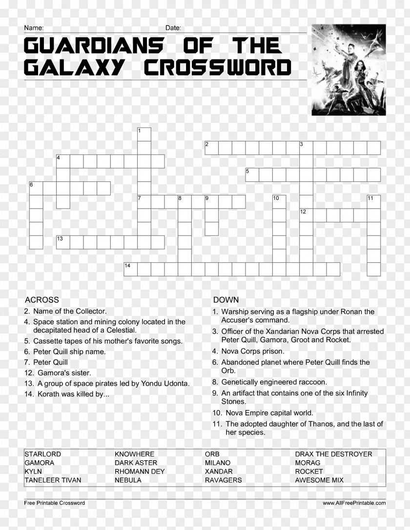 Guardians Of The Galaxy Rocket Word Search Crossword Puzzle Game PNG