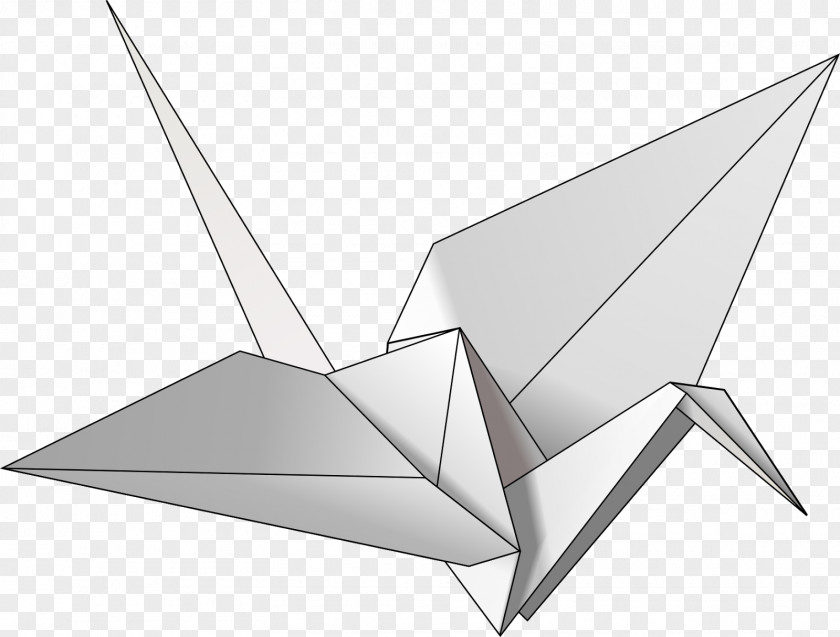 Origami Style Border Thousand Cranes Paper Orizuru PNG