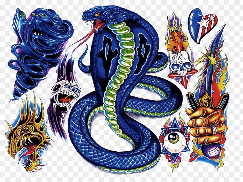 Color Flash Tattoo Snake Cobra Drawing Information PNG