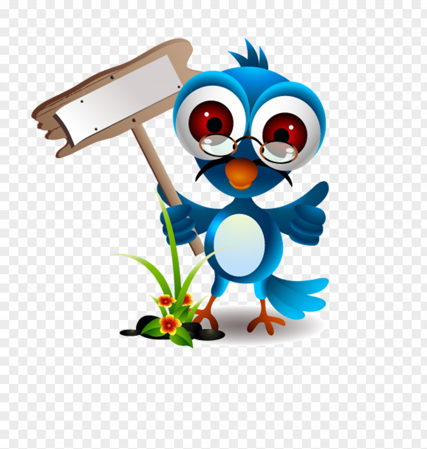 Handheld Signpost Chick Bird Cartoon Royalty-free Illustration PNG