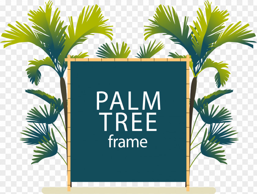 Palm Tree Small Blackboard Sign Plate Date Arecaceae Euclidean Vector PNG