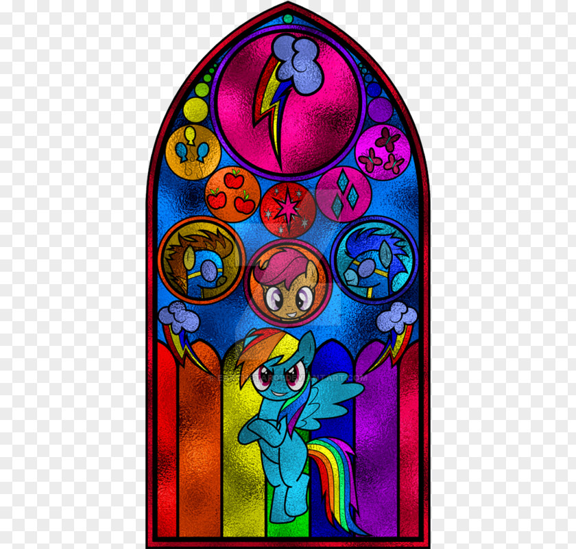 Window Rainbow Dash Stained Glass Twilight Sparkle Pony PNG