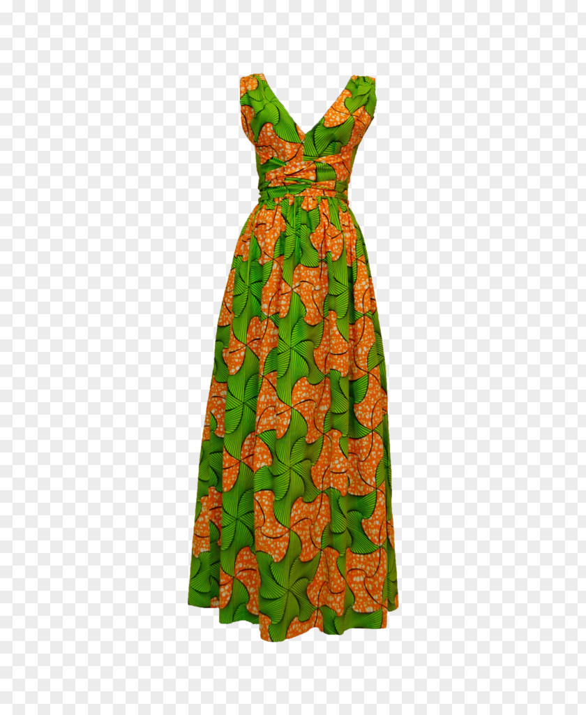 African Print Costume Design Green Dress PNG