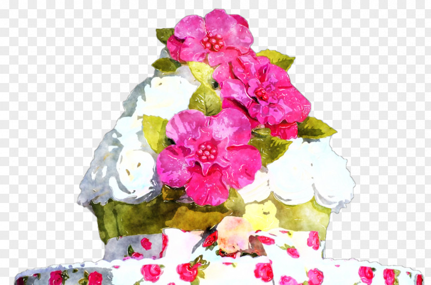 Cake Watercolour Floral Design Watercolor Painting Cut Flowers PNG