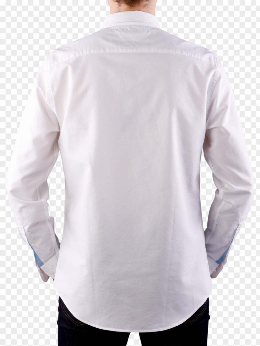 Man In White Shirt Dress Long-sleeved T-shirt Neck PNG
