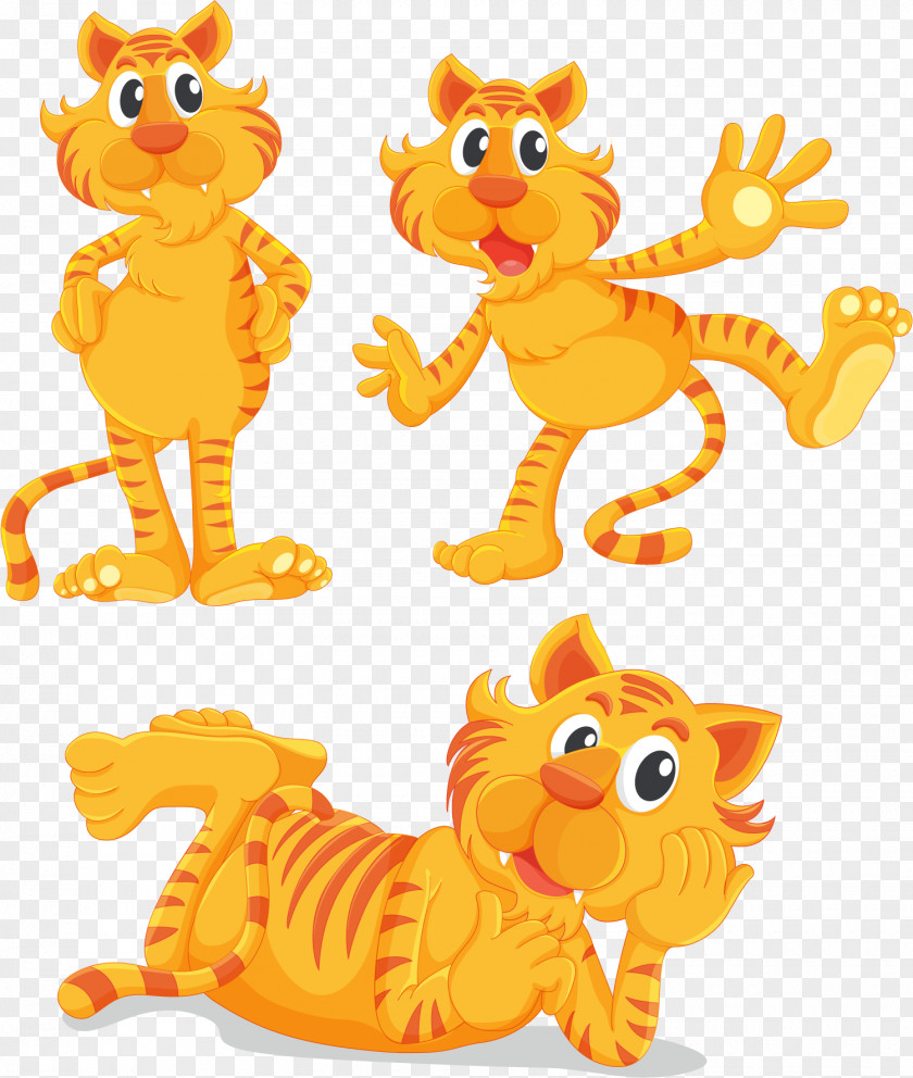 Vector Cartoon Tiger Nameplate Illustration PNG