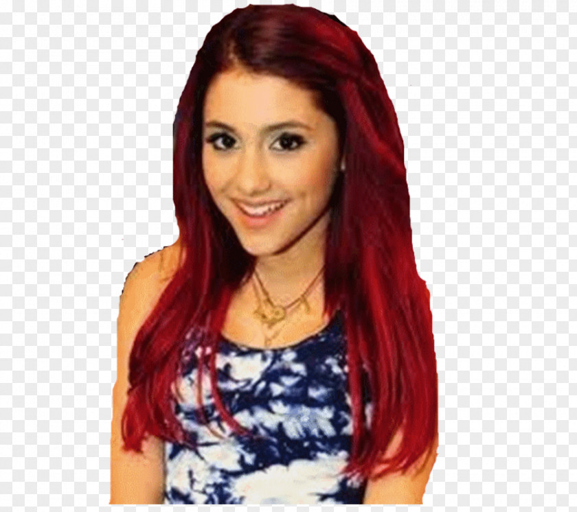 Ariana Grande Cat Valentine Red Hair Hairstyle Coloring PNG
