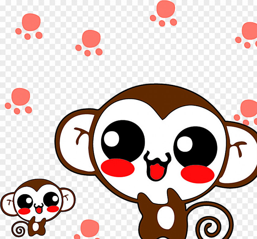 Cute Monkey Animation Cartoon PNG