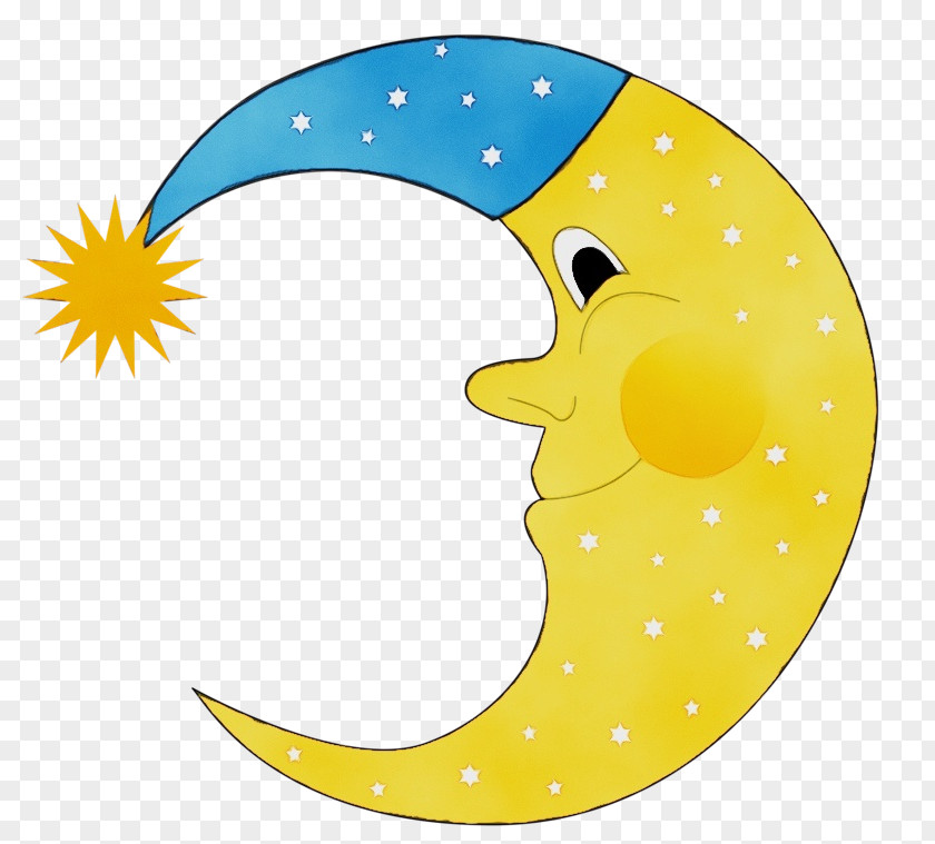 Yellow Crescent Star Symbol PNG
