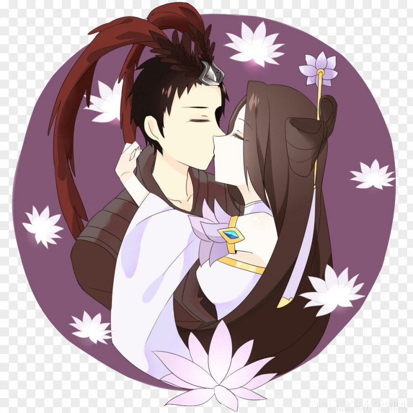 Cartoon Kiss Couple Portrait Material Significant Other PNG