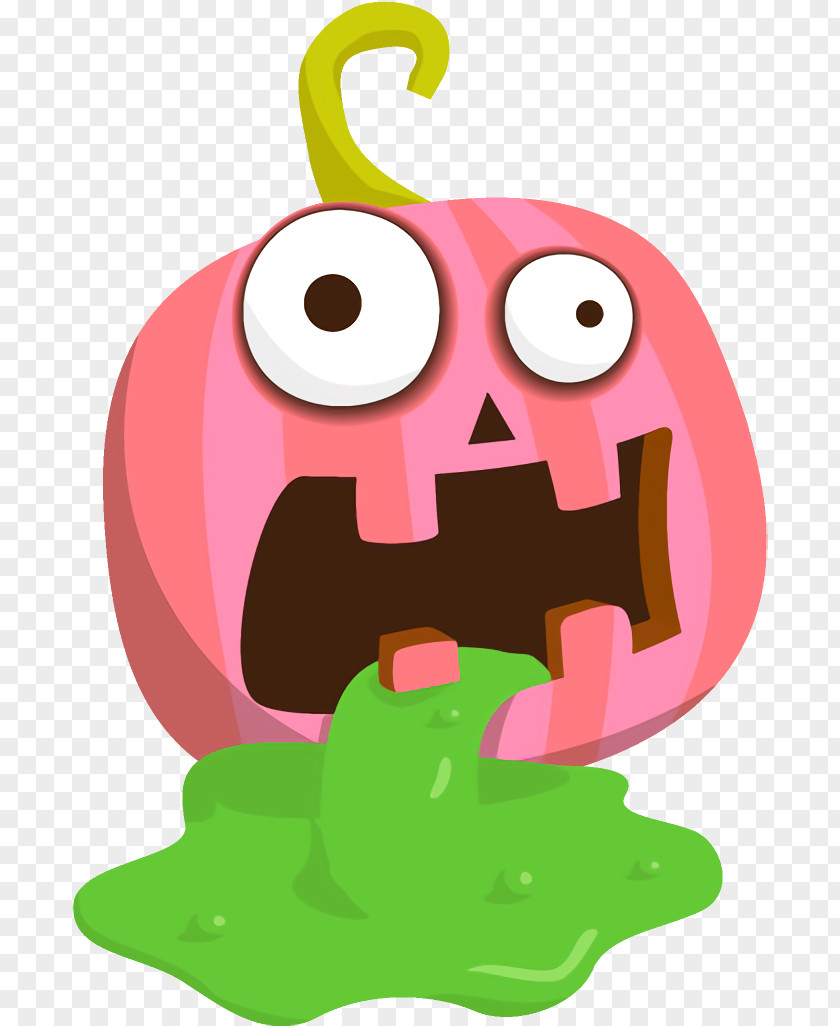 Fruit Smile Jack-o-Lantern Halloween Carved Pumpkin PNG