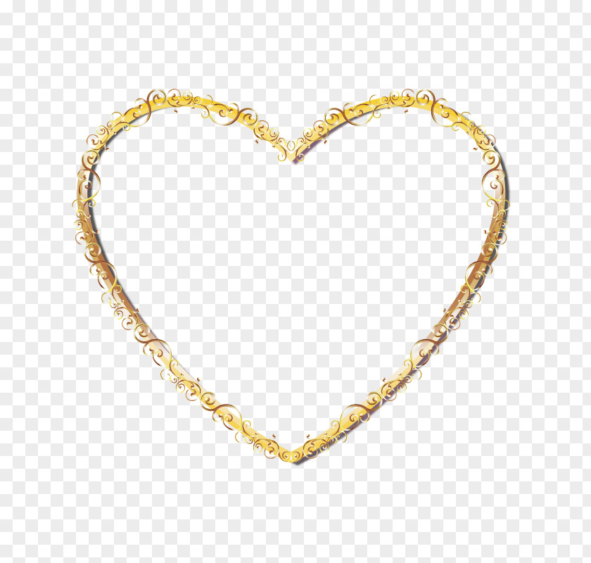 Gold Heart-shaped Frame Right Border Of Heart PNG