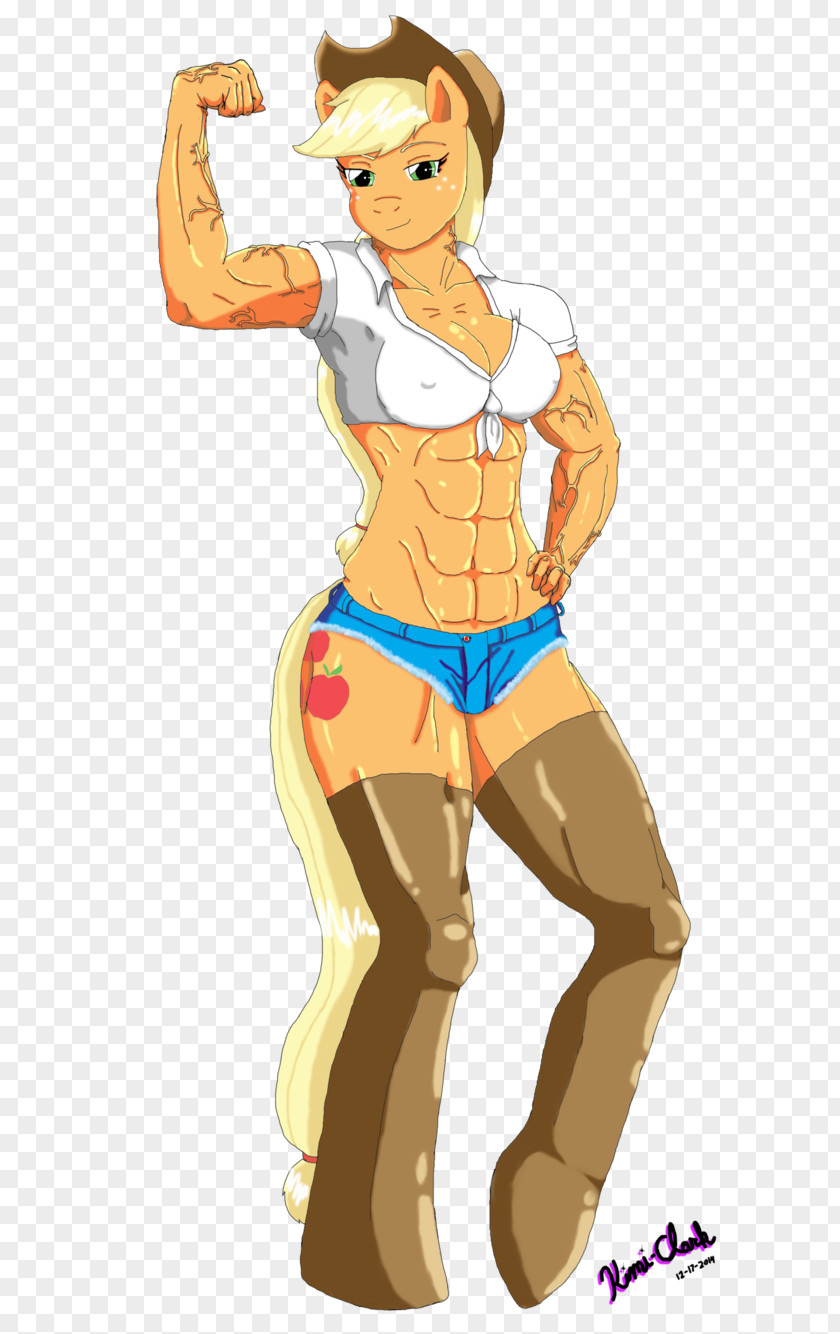 Muscle Growth Deviantart Applejack Pony Woman Bodybuilding PNG