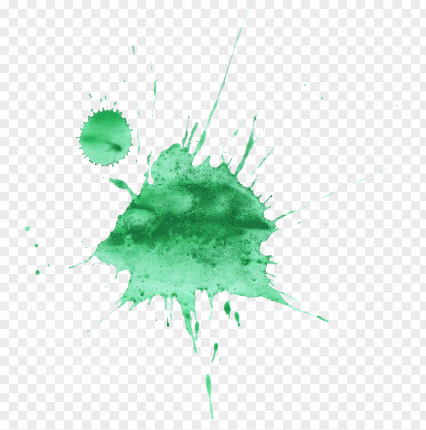 Green Transparent Watercolor Wheel Painting PNG
