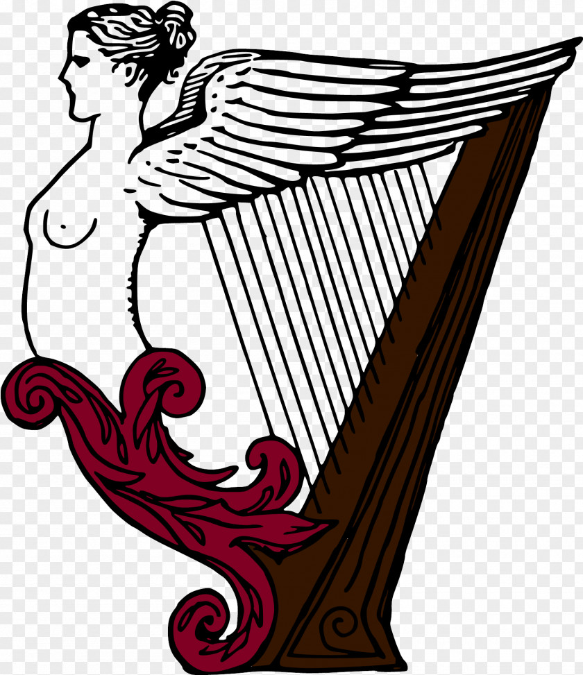 Vector Harp Celtic Musical Instrument Clip Art PNG