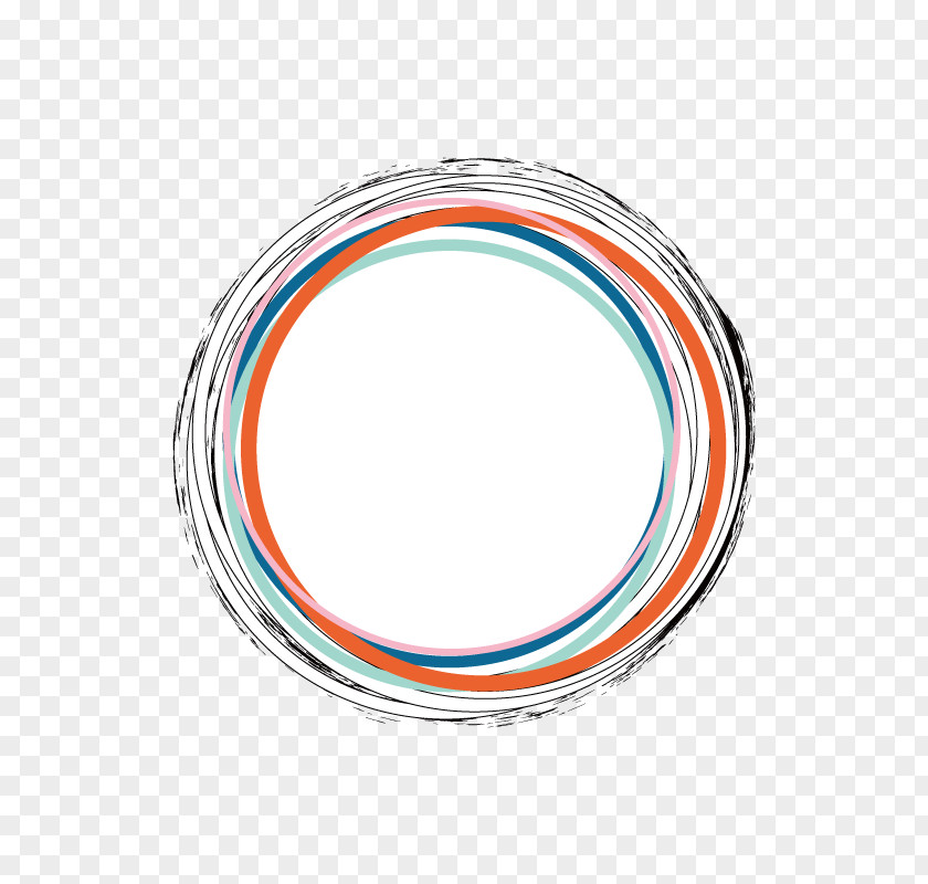 Hand Colored Line Border Color PNG