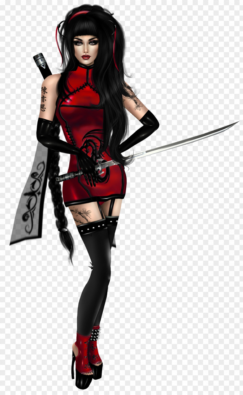 Imvu Avatars Costume Black Hair Character PNG