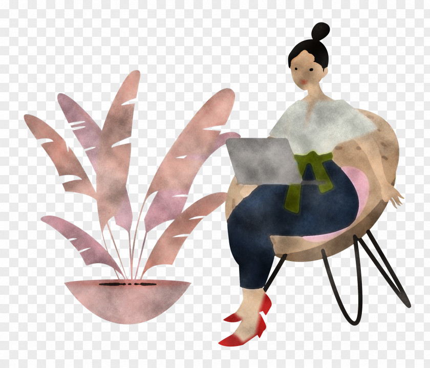 Alone Time Lady Computer PNG