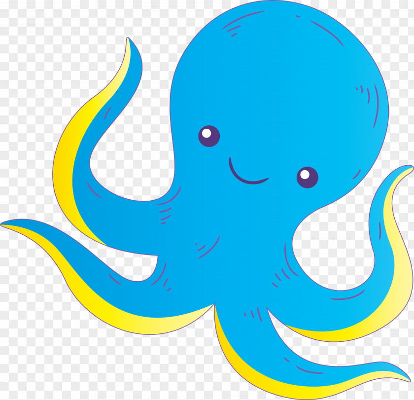 Octopus Giant Pacific Turquoise Cartoon PNG