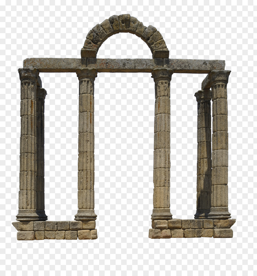 Stone Retro Architecture Material Free To Pull Column Arch Clip Art PNG