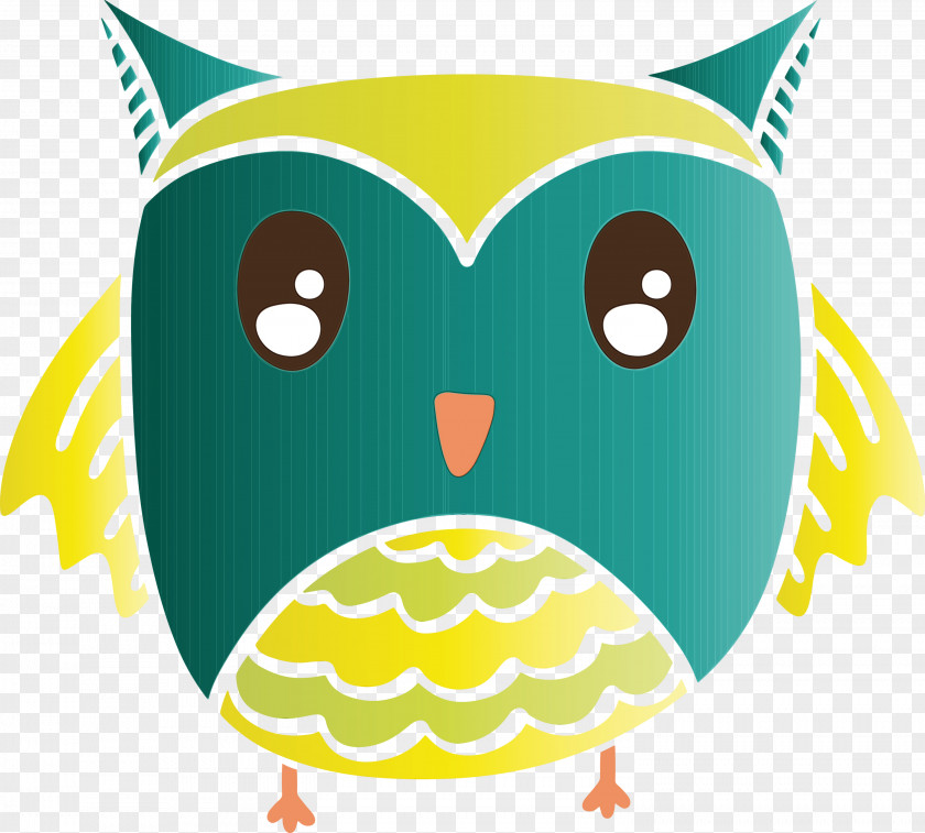 Beak Green Cartoon Birds Owl M PNG