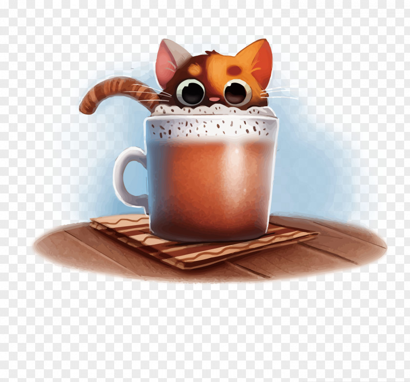 Vector Cafe Cat Painting DeviantArt Drawing PNG