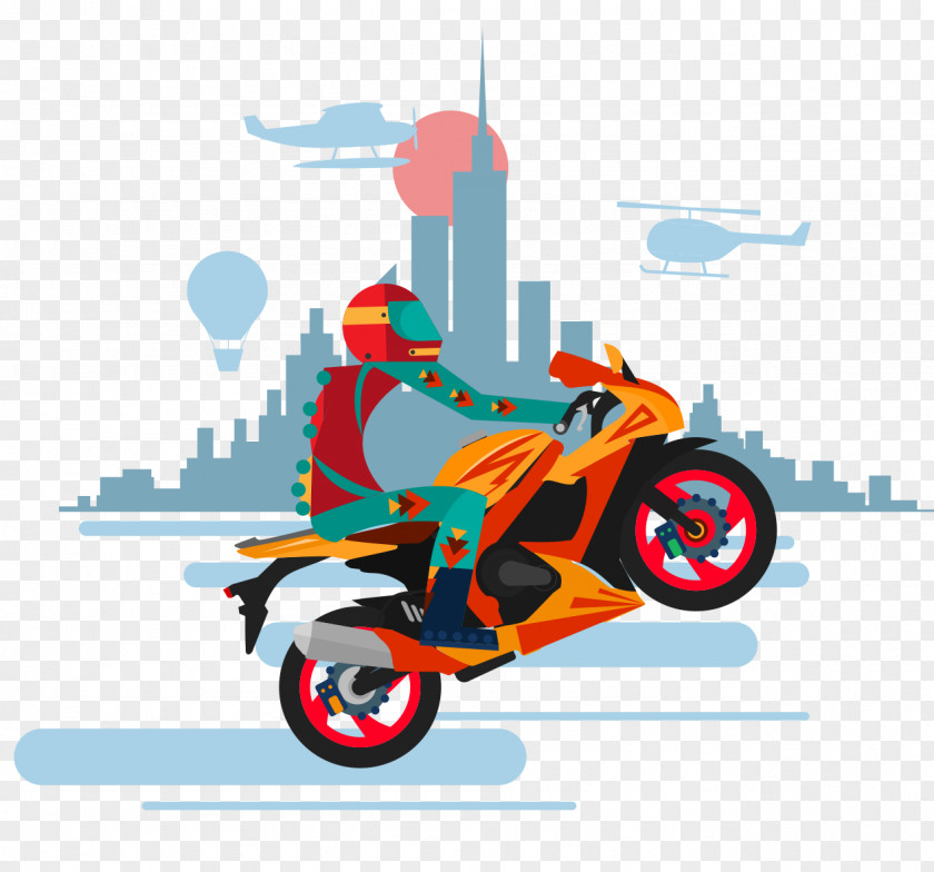 Cool Motorcycle Euclidean Vector Illustration PNG
