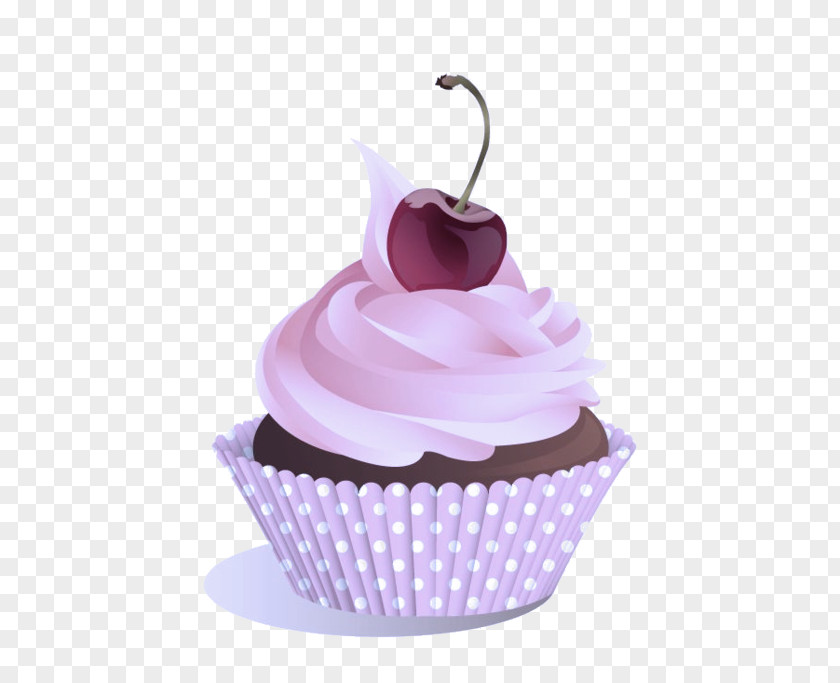 Cupcake Cake Pink Icing Violet PNG