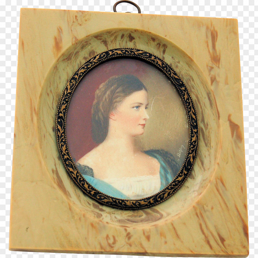 Hand-painted Delicate Lace Portrait Picture Frames Oval PNG