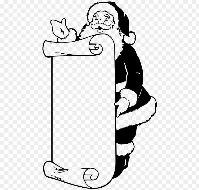 Listed Santa Claus Christmas Wish List Clip Art PNG