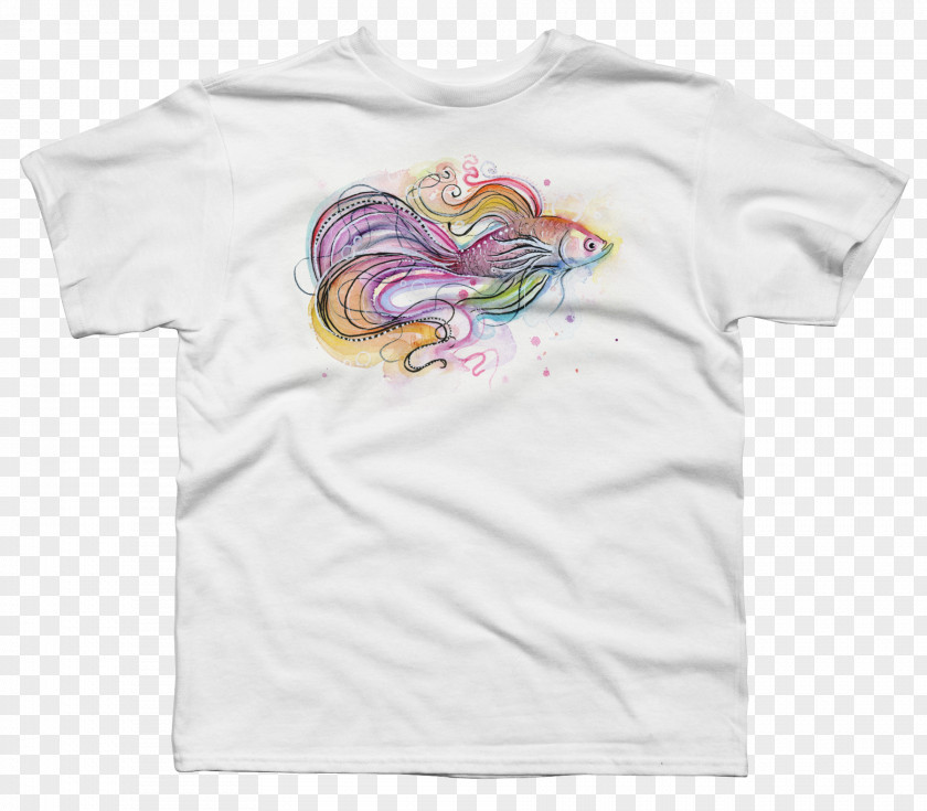 T-shirt Canvas Print Siamese Fighting Fish Sleeve Printing PNG