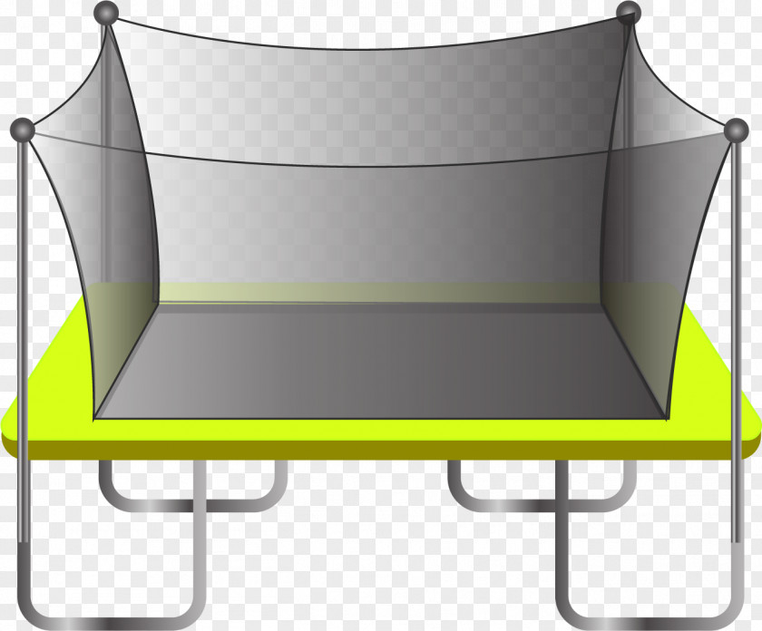 Trampoline With Protective Net Table Chair Yellow PNG