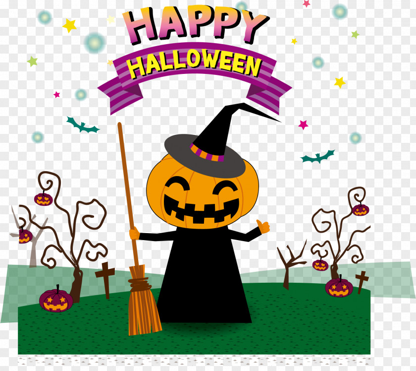Black Pumpkin Sorcerer Ghostface Halloween Poster Illustration PNG