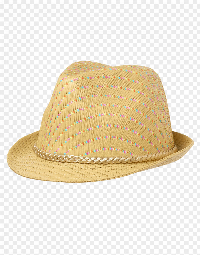 Braided Fedora Sun Hat Beige PNG