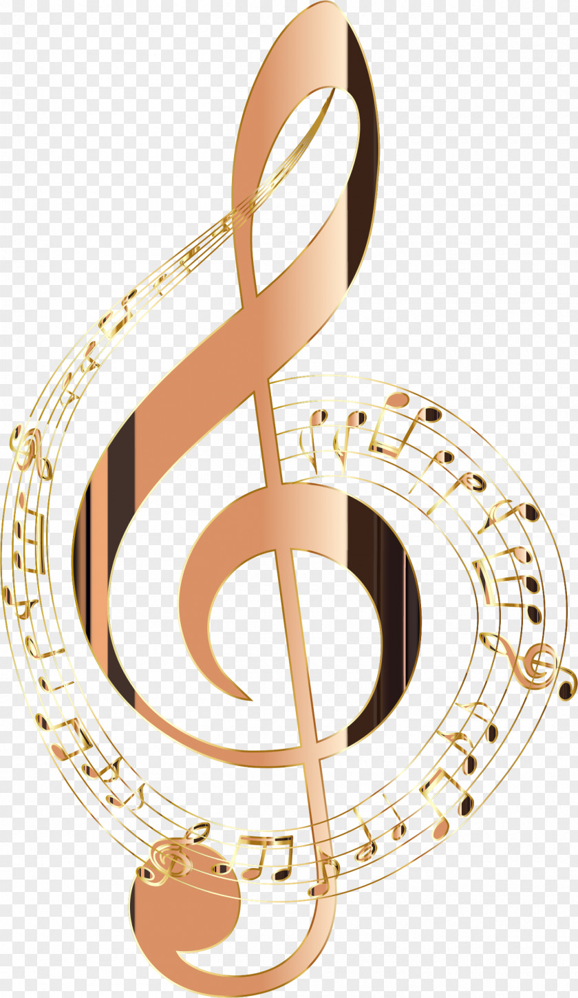 Musical Note Clef PNG note , music notes, gold-colored musical illustration clipart PNG