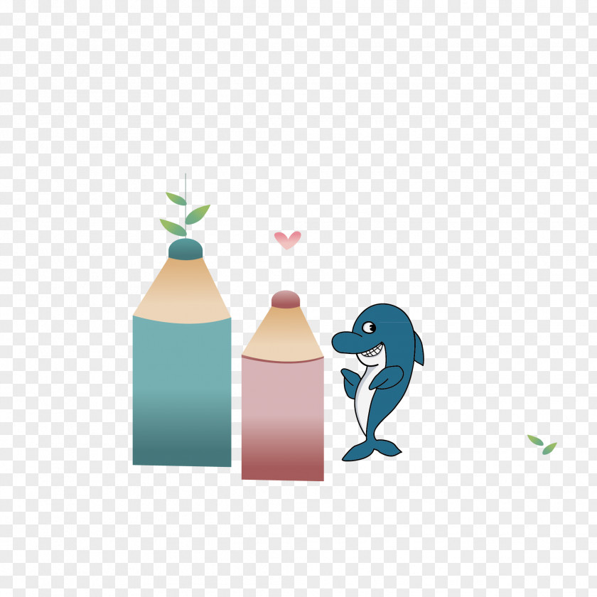 Pencil Dolphin Illustration PNG