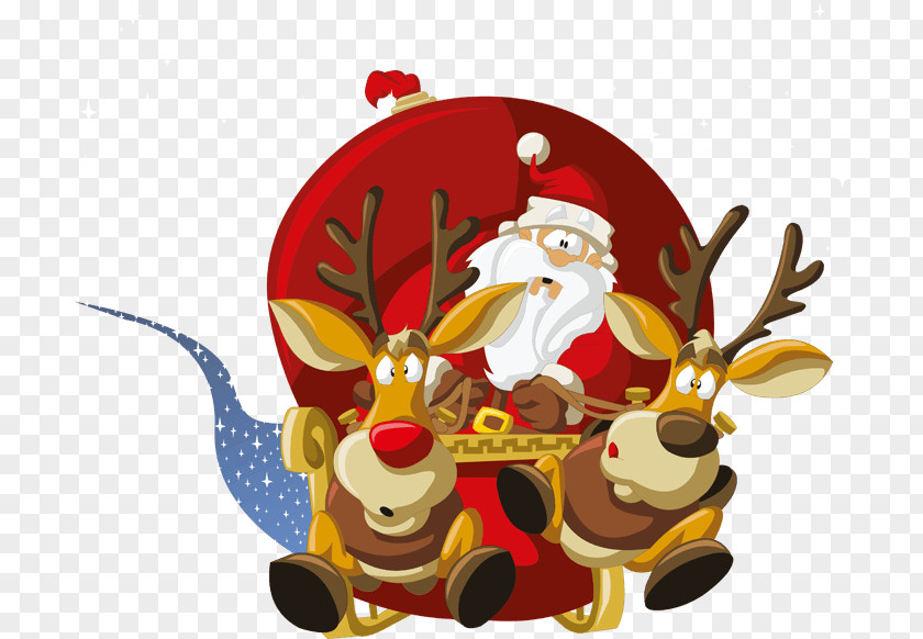 Santa Claus Reindeer Sticker Christmas PNG