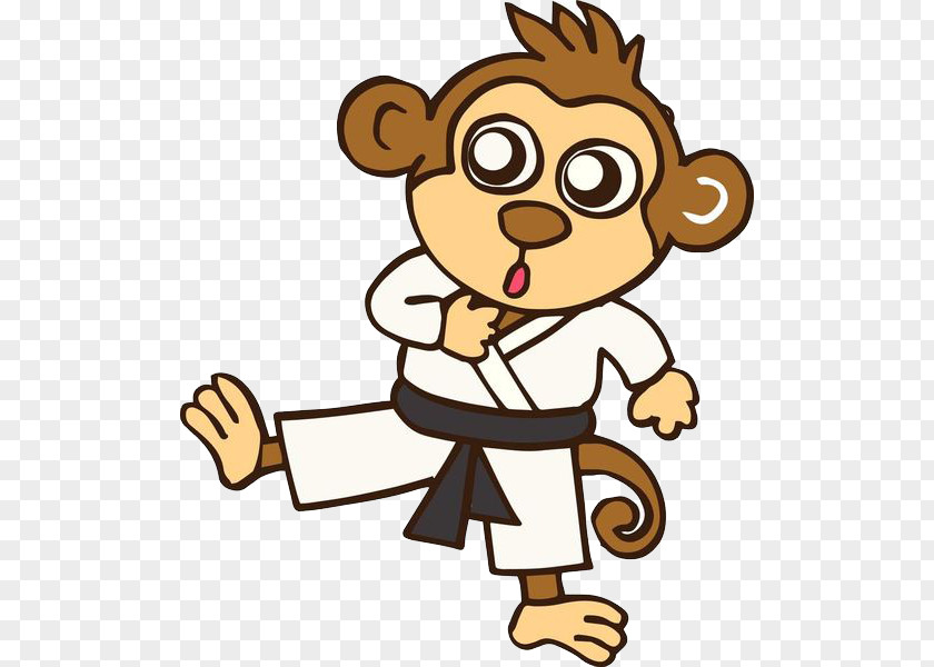 The Monkey Who Practices Taekwondo Chimpanzee Euclidean Vector Illustration PNG