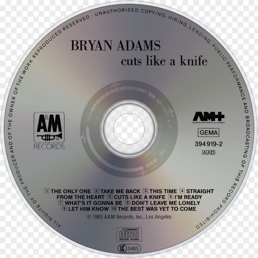 Brian Adams Compact Disc Look Sharp! A & M Video Disk Storage PNG