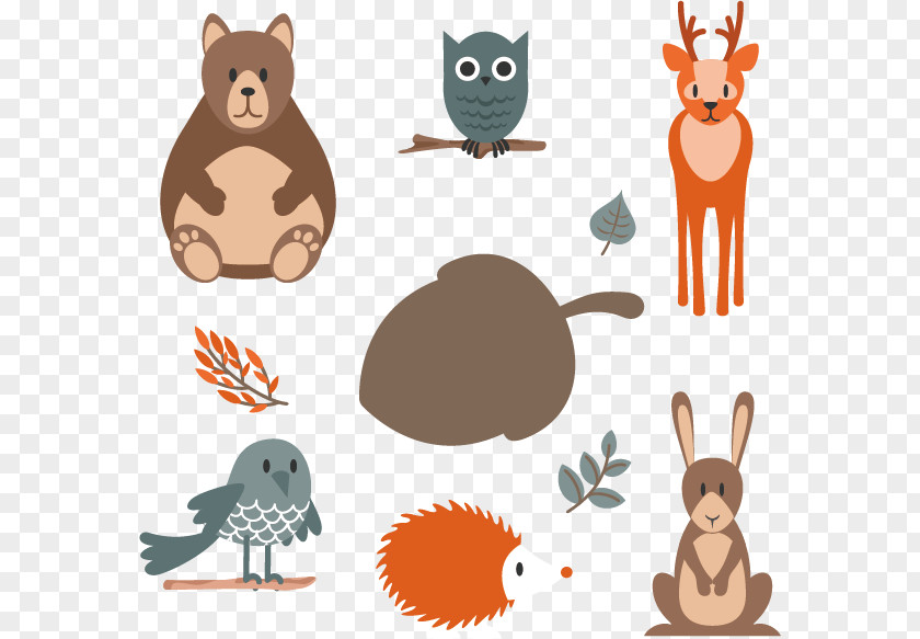 Vector Hand-drawn Cartoon Animals PNG