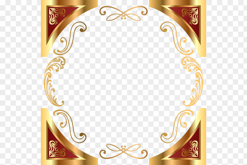 Beautiful Gold Pattern Frame PNG